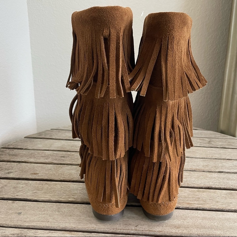 MINNETONKA 3 Tier Fringe Tall Boots Size 7 - Picture 7 of 8